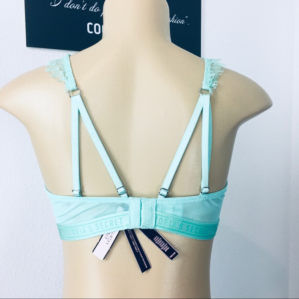 Victoria’s Secret Pastel Mint mesh lace bra 32D - Picture 7 of 10